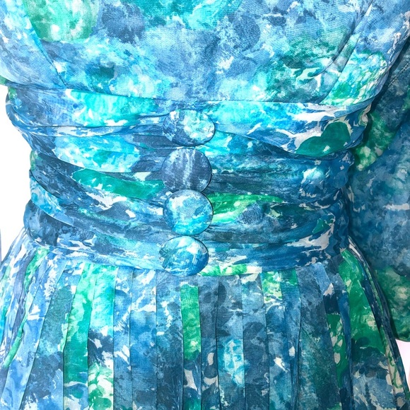 Vintage Custom made chiffon dress. Size Small. - Picture 3 of 10